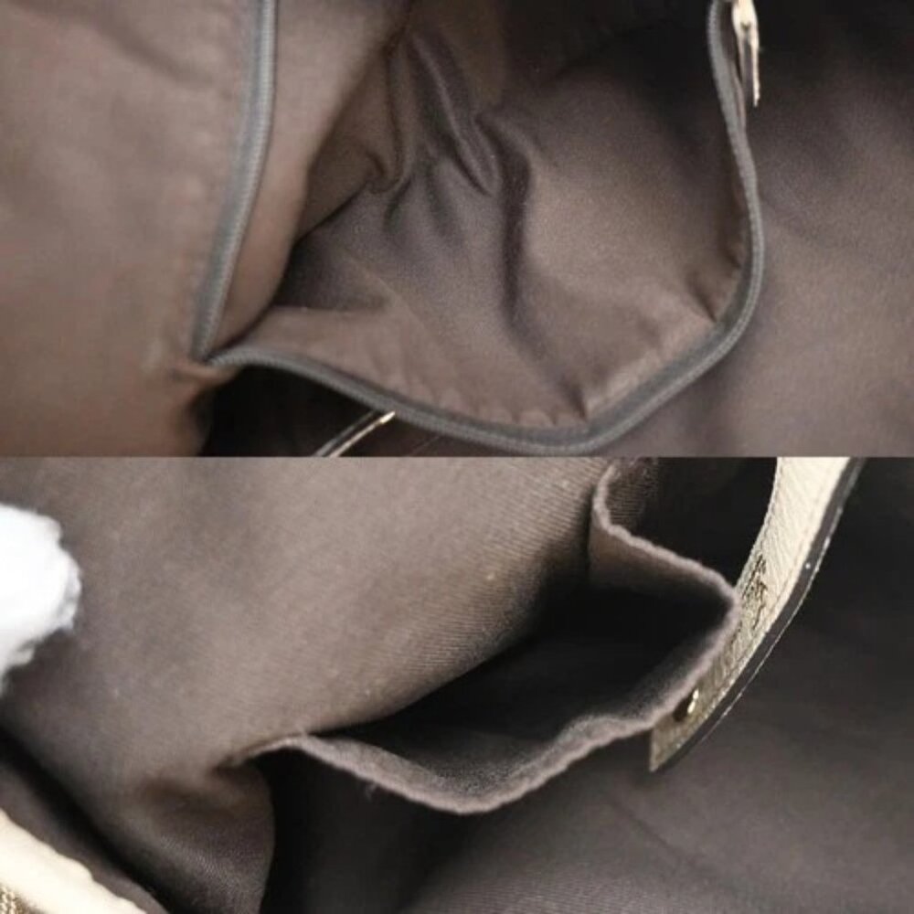 GUCCI Logo GG Pattern Shoulder Tote Bag Canvas Leather Brown White Italy 85EG225 - Picture 13 of 15